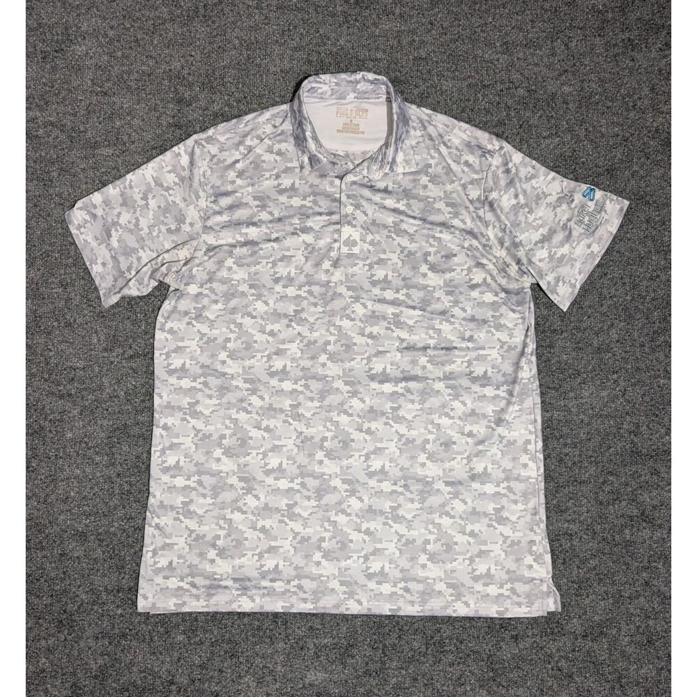 Pins And Aces Polo Mens Size XL Performance Golf Shirt Camo